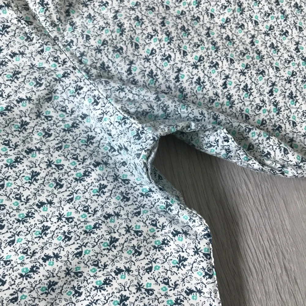 J CREW BLUE FLORAL SHIRT BUTTON LONG SLEEVE MENS LARGE